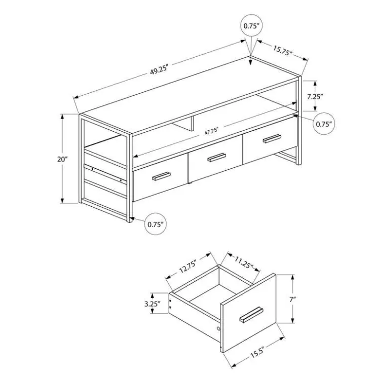 Monarch TV Stand 48" - White