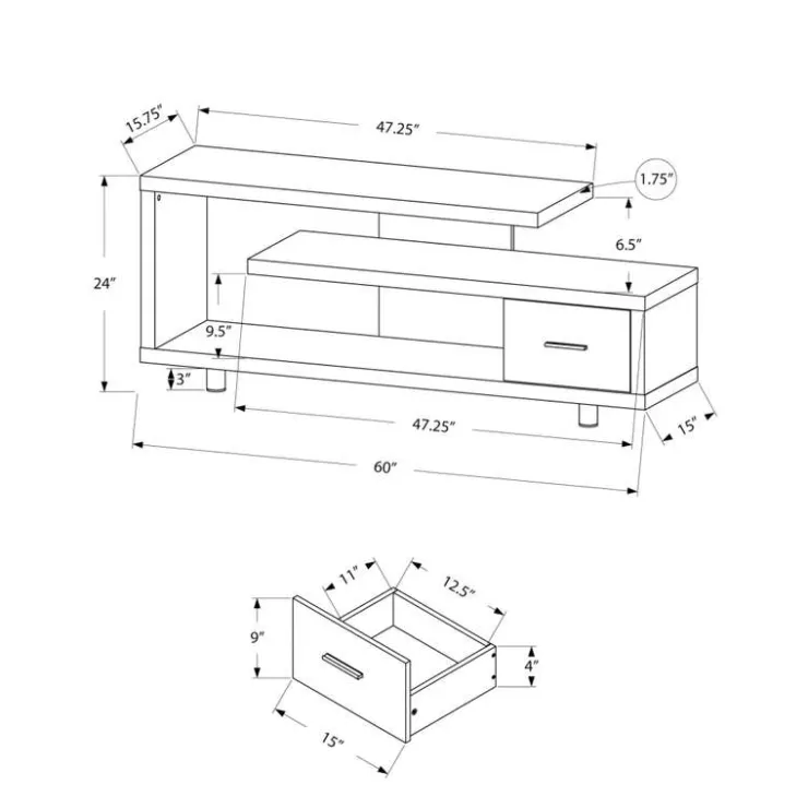 Monarch TV Stand 60" - WHITE Best