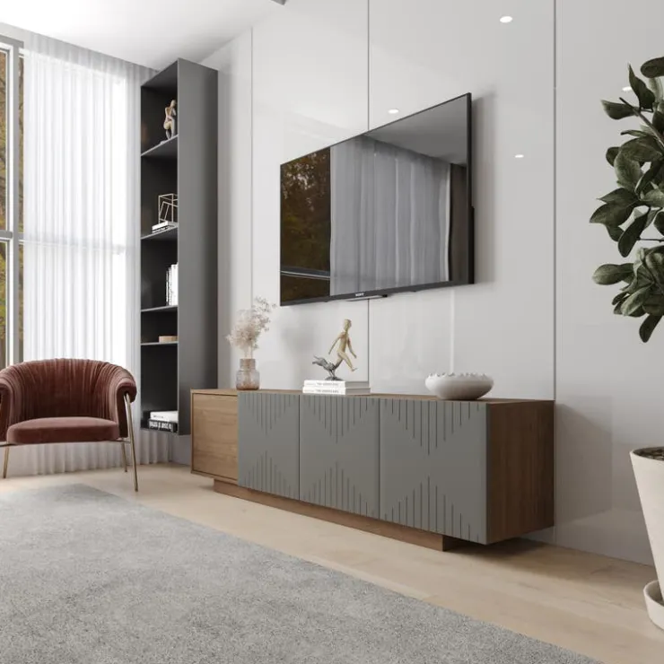 Nexera TV Stand 72" - Walnut Discount
