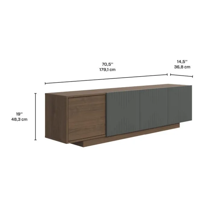 Nexera TV Stand 72" - Walnut Discount