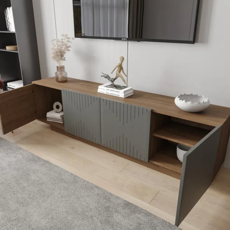 Nexera TV Stand 72" - Walnut Discount