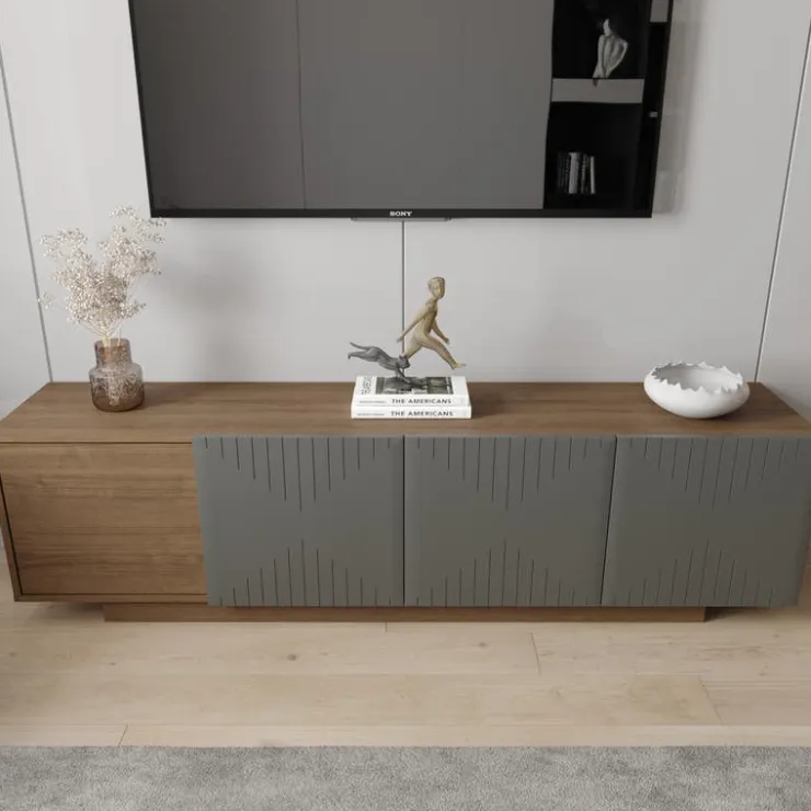 Nexera TV Stand 72" - Walnut Discount