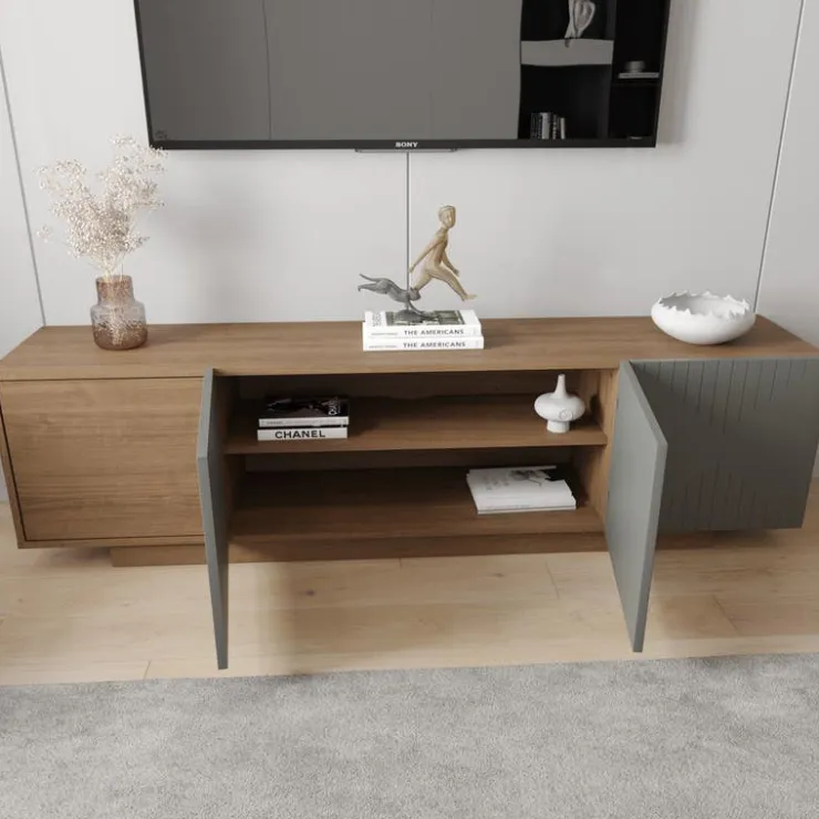 Nexera TV Stand 72" - Walnut Discount
