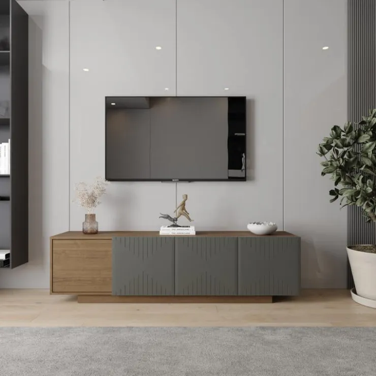 Nexera TV Stand 72" - Walnut Discount