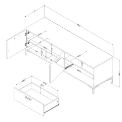 Meubles South Shore TV Stand with Drawer 60" - South Shore Nordik Oak