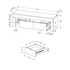 Monarch TV Stand with Drawers 63" - White Online