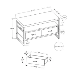 Monarch TV Stand with Drawers 48" - Grey Hot