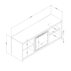 Meubles South Shore TV Stand with Electric Fireplace 60" - South Shore Black Oak Hot