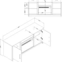 Meubles South Shore TV Stand with Electric Fireplace 60
