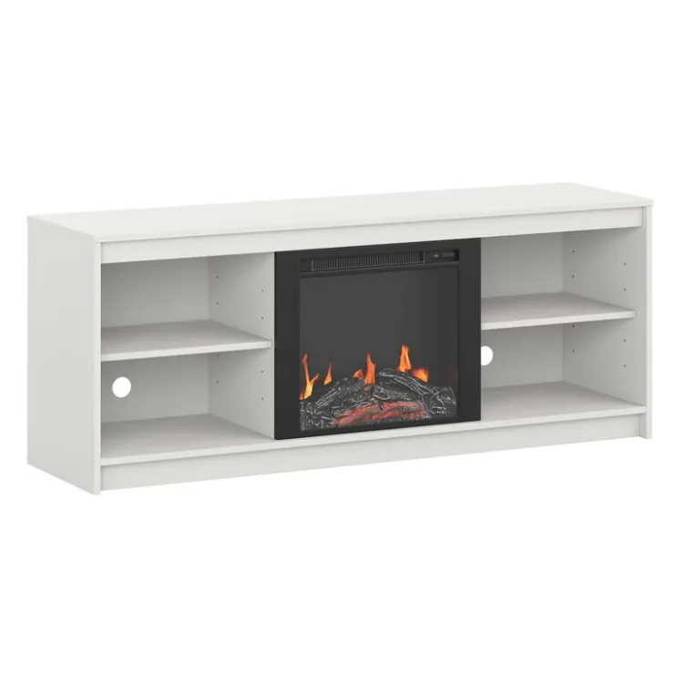 Meubles South Shore TV Stand with Electric Fireplace 60" - South Shore Pure White Hot