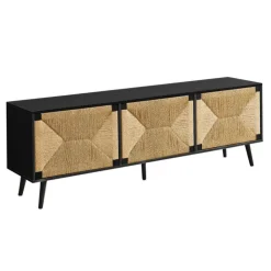 Monarch TV Stand with Storage 72" - Black Discount