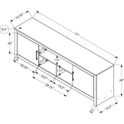 Monarch TV Stand with Storage 72