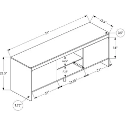 Monarch TV Stand with Storage 72" - Walnut Discount