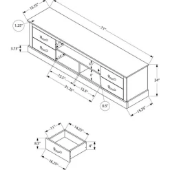 Monarch TV Stand with Storage 72" - Brown