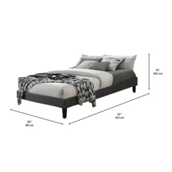 Twin Bed (39") Dark grey Discount