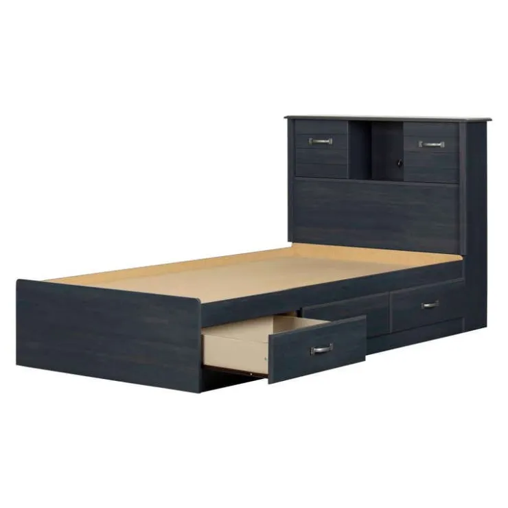 Meubles South Shore Twin Bed with 3-Drawer Storage and Headboard (39") - South Shore Blue Best