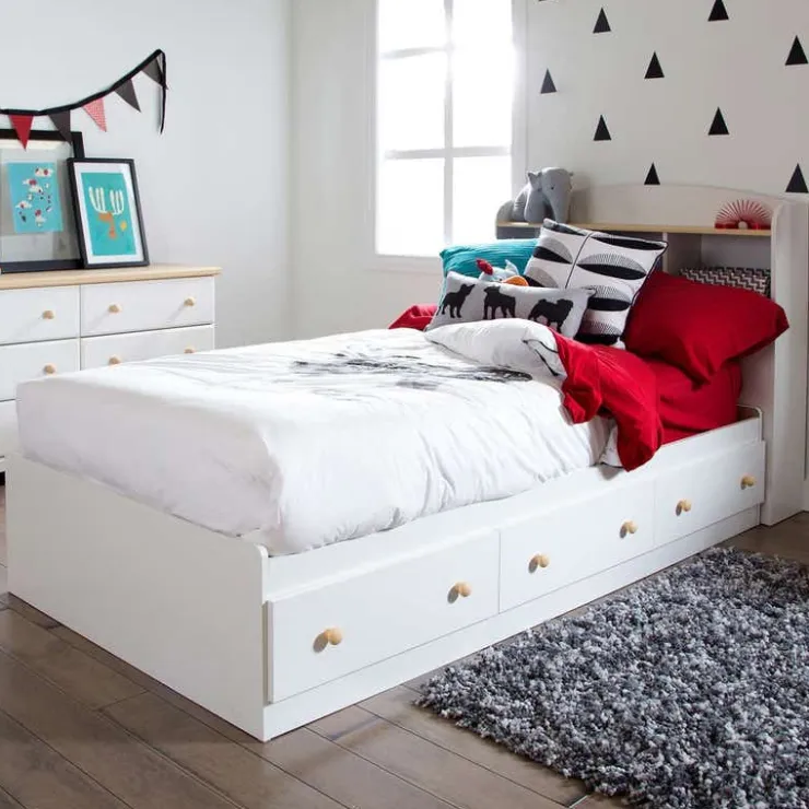 Meubles South Shore Twin Bed with 3-Drawer Storage (39'') - South Shore PURE WHITE Online
