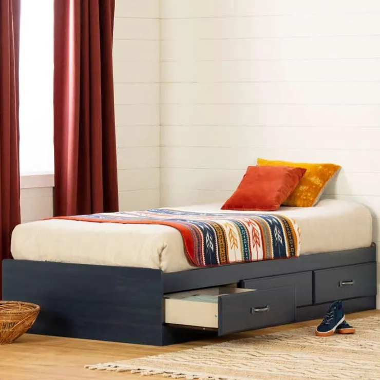 Meubles South Shore Twin Bed with 3-Drawer Storage (39") - South Shore BLUEBERRY Best