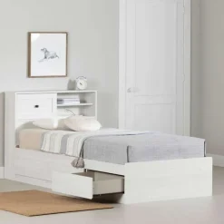 Meubles South Shore Twin Bed with 3-Drawer Storage and Headboard (39") - South Shore White Discount