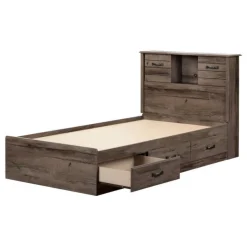 Meubles South Shore Twin Bed with 3-Drawer Storage and Headboard (39") - South Shore Brown Hot