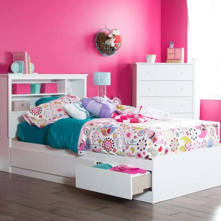 Meubles South Shore Twin Bed With 3-Drawer Storage (39") - South Shore PURE WHITE New