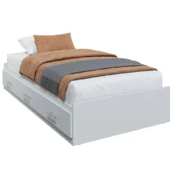 SUA-V Twin Bed with 3-Drawer Storage (39") WHITE New