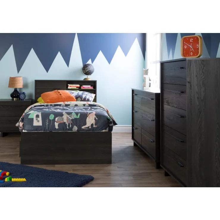 Meubles South Shore Twin Bed with 3-Drawer Storage and Headboard (39") - South Shore Gray Discount