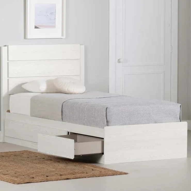 Meubles South Shore Twin Bed with 3-Drawer Storage and Headboard (39") - South Shore Clearance