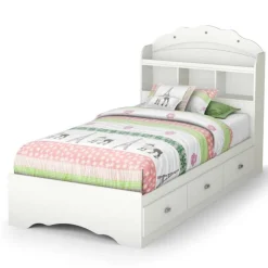 Meubles South Shore Twin Bed with 3-Drawer Storage and Headboard (39") - South Shore White Clearance