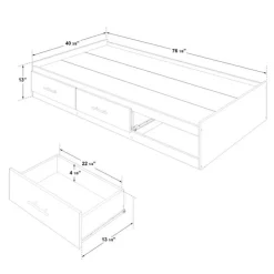 SUA-V Twin Bed with 3-Drawer Storage, Headboard and Dresser (39