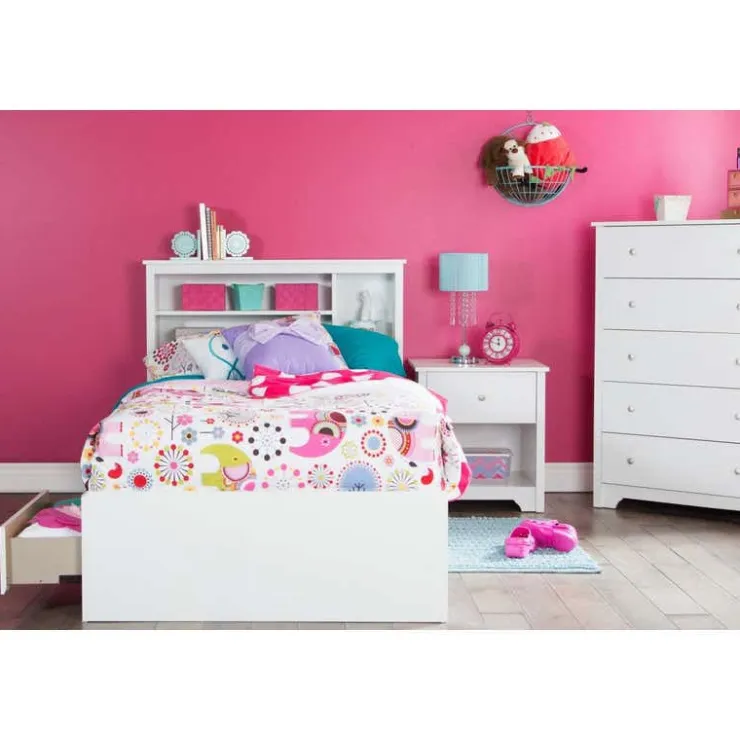 Meubles South Shore Twin Bed with 3-Drawer Storage and Headboard (39") - South Shore White Discount