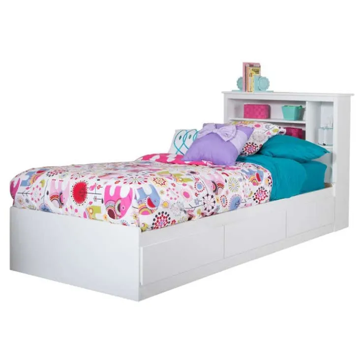 Meubles South Shore Twin Bed with 3-Drawer Storage and Headboard (39") - South Shore White Discount