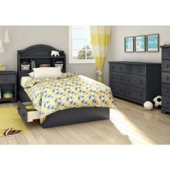 Meubles South Shore Twin Bed with 3-Drawer Storage (39'') - South Shore BLUEBERRY Best