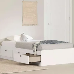 Meubles South Shore Twin Bed with 3-Drawer Storage (39'') - South Shore White Hot