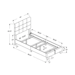 Monarch Twin Fabric Bed with Headboard (39