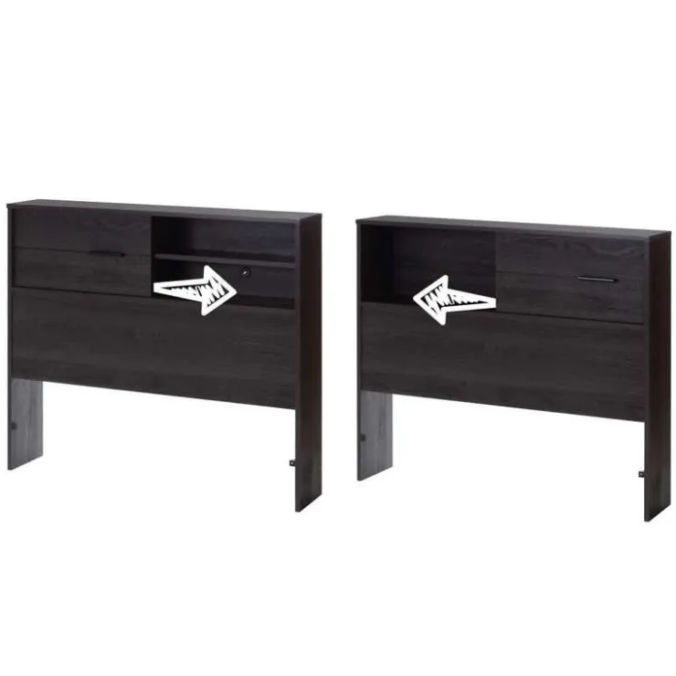 Meubles South Shore Twin Headboard With Storage - South Shore GRAY OAK Sale