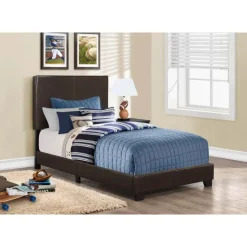 Monarch Twin Leather-Look Bed with Headboard (39