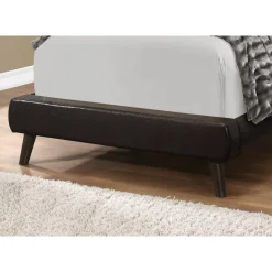 Monarch Twin Leather-Look Bed with Headboard (39") Brown Best