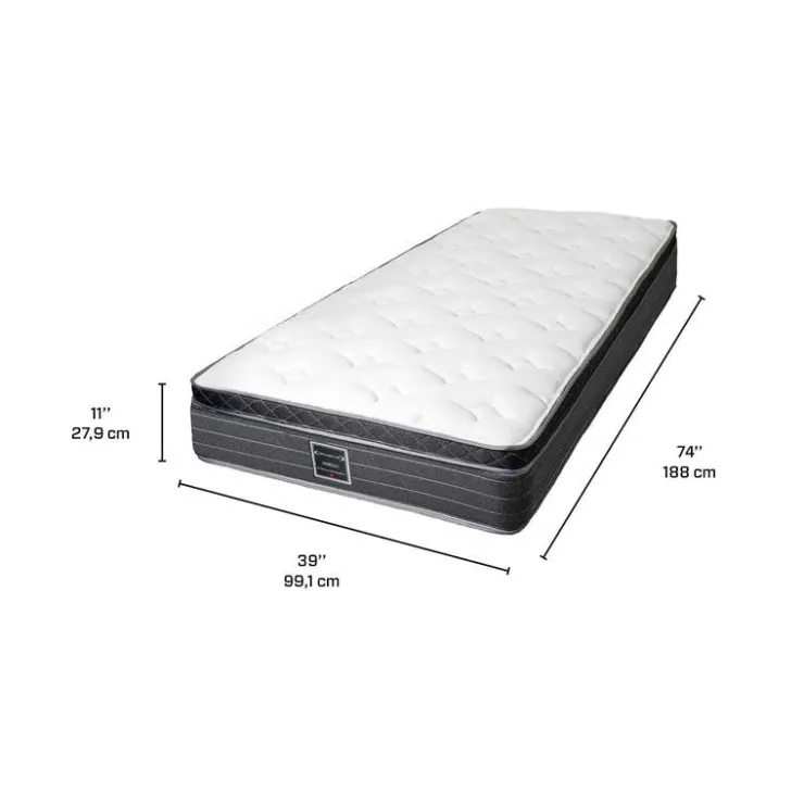 Dreamstar Twin Medium-Firm Mattress with Springs - 39" White/Yorkdale Border Online
