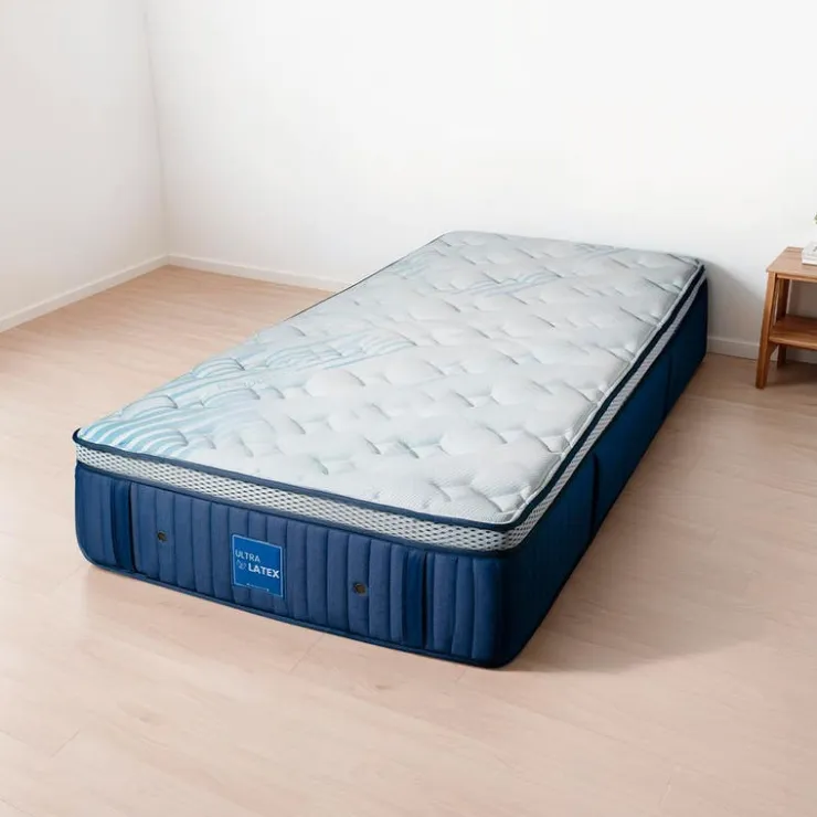Dreamstar Twin Medium-FirmHybrid Mattress - 39" Quilted Blue/White Sale