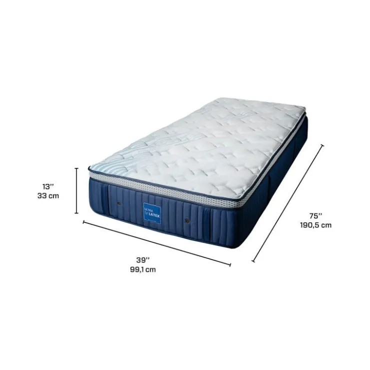 Dreamstar Twin Medium-FirmHybrid Mattress - 39" Quilted Blue/White Sale