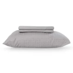 Twin Microfibre Bed Sheet Set - Cement Grey Clearance