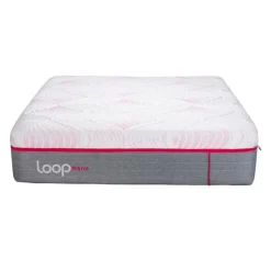 LOOP Twin Plush Mattress-in-a-Box with Pocket Nanocoils- 39" Pink & white New
