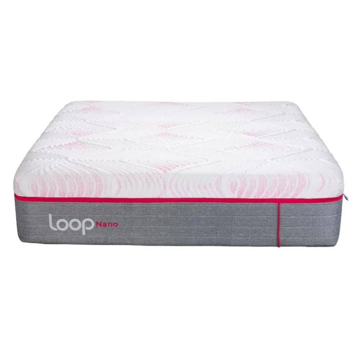LOOP Twin Plush Mattress-in-a-Box with Pocket Nanocoils- 39" Pink & white New