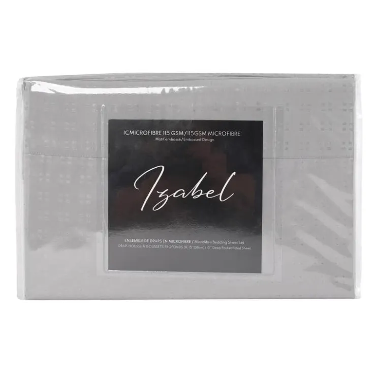 Twin XL Microfibre Bed Sheet Set - Cement Grey