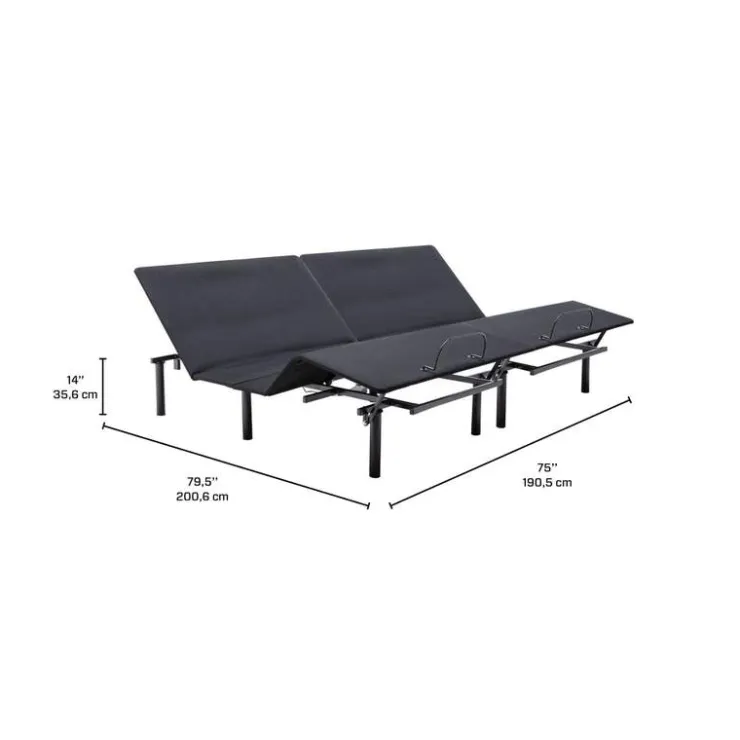 Two Twin XL Electric Bases (2x 39” x 80”) Grey New