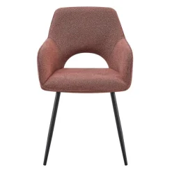 Upholstered Chairs (Set of 2) - Rust Dark Grey Fabric / Black Legs Online