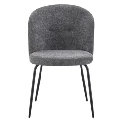 Upholstered Chairs (Set of 2) - Grey Grey / Mattes Black Leg Clearance