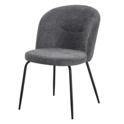 Upholstered Chairs (Set of 2) - Grey Grey / Mattes Black Leg Clearance