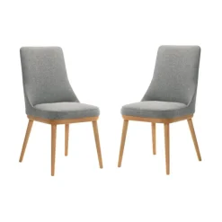 Upholstered Chairs (Set of 2) - Grey Natural / Light Grey Discount